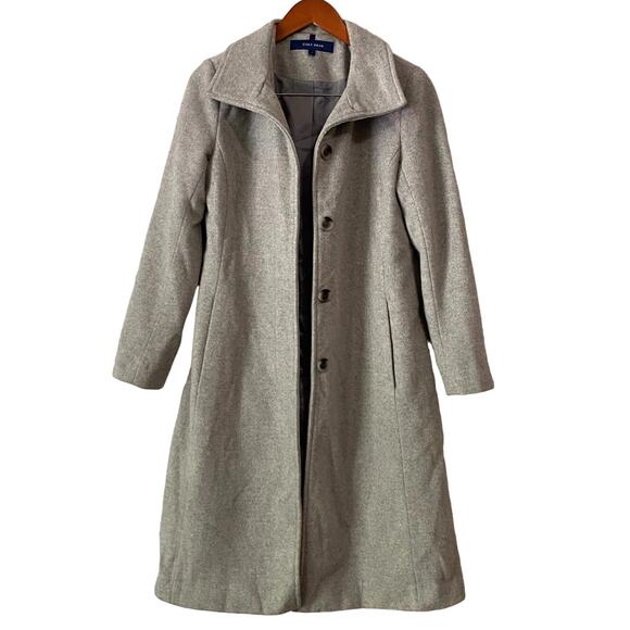 NWOT Cole Haan Women's Minimal Wool Blend Car Coat US 2 Light Gray Long Winter - Picture 4 of 13